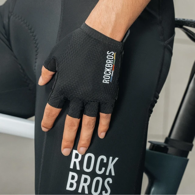 Велосипедні рукавички Rockbros TLS004 Road To Sky короткі амортизуючі L Black (5907769393068)