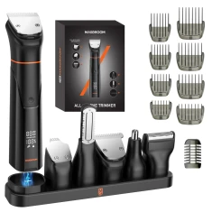 Тример MAXGROOM JK-666 6в1 для бороди, волосся, тіла, носа та вух IPX6 Black (5907769394270)