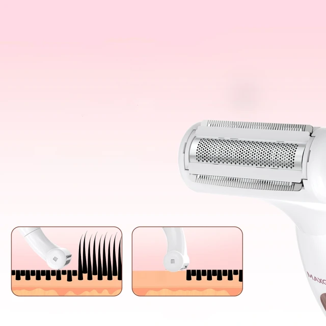 Тример жіночий MAXGROOM ZC-T18 багатофункціональний зі змінними насадками White-Pink (5907769394324)