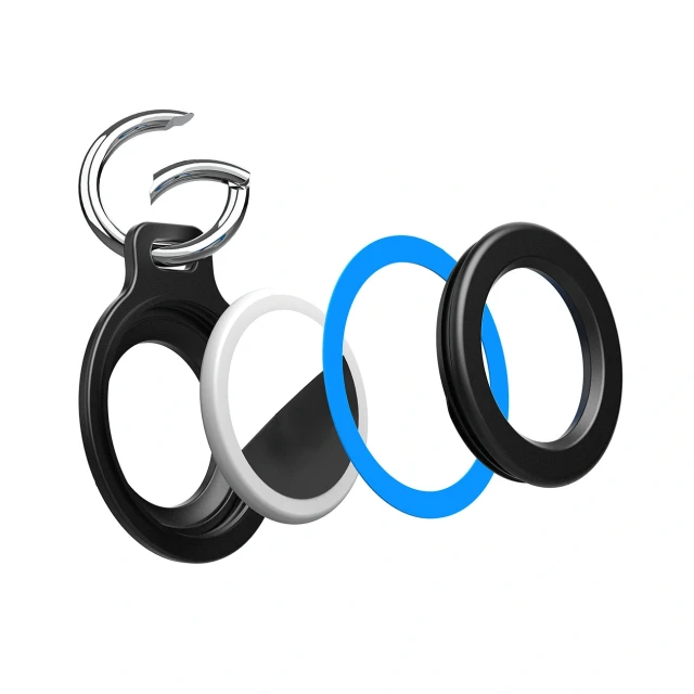 Чохол Hurtel для AirTag з пружинною застібкою (2 pack) Black (5907769394379)