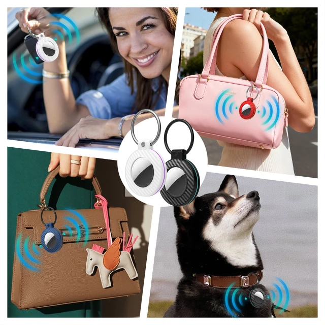 Чохол Hurtel для AirTag карбон (4 pack) Multicolor (5907769394386)