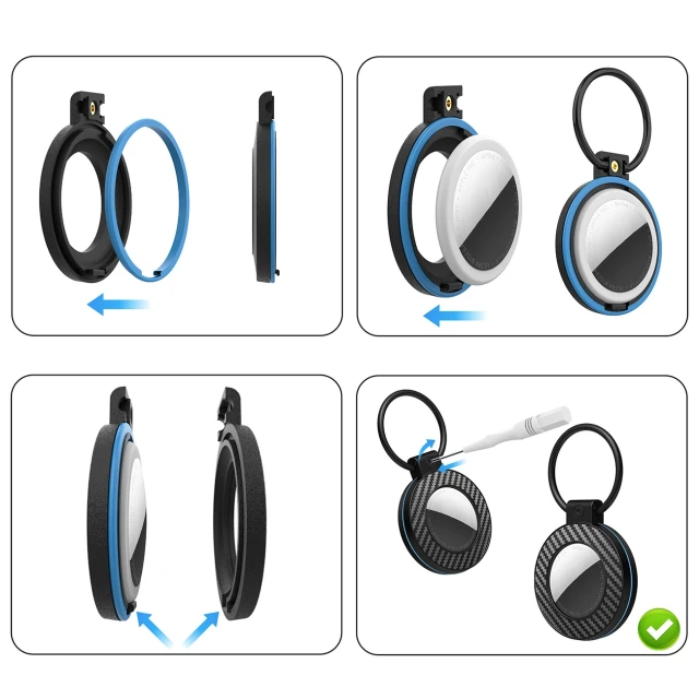 Чохол Hurtel для AirTag карбон (4 pack) Multicolor (5907769394386)