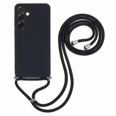 Чохол Hurtel Samsung Galaxy A17 5G/A17 4G з волокном та крос-боді ремінцем Black (5907769395314)