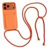 Чохол Hurtel iPhone 17 Pro/18 Pro силікон з кишенею карти та крос-боді ремінцем Orange (5907769395352)