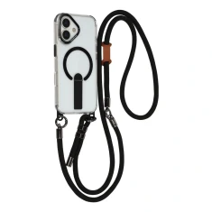 Чохол Hurtel iPhone 17 з підставкою короткий і довгий ремінці MagSafe Black (5907769395369)