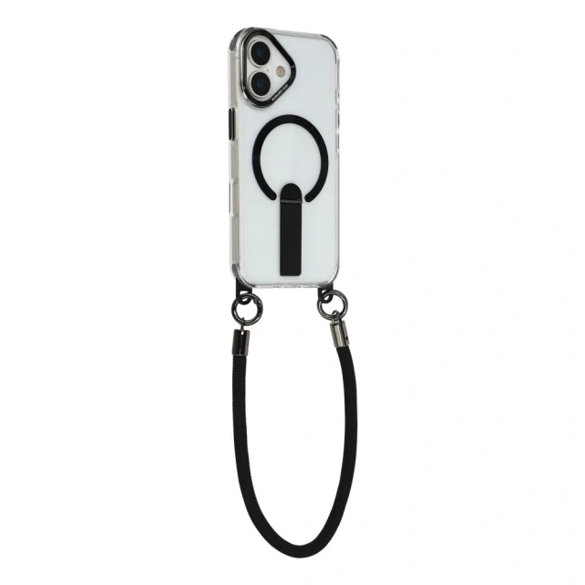 Чохол Hurtel iPhone 17 з підставкою короткий і довгий ремінці MagSafe Black (5907769395369)