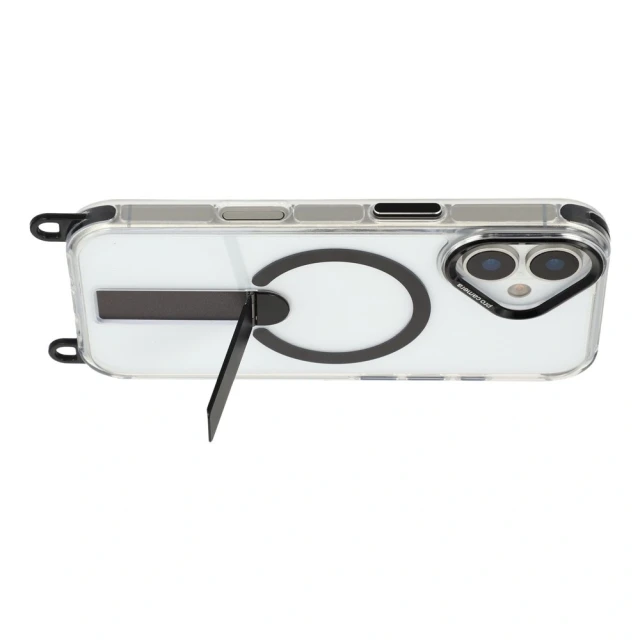 Чохол Hurtel iPhone 17 з підставкою короткий і довгий ремінці MagSafe Black (5907769395369)