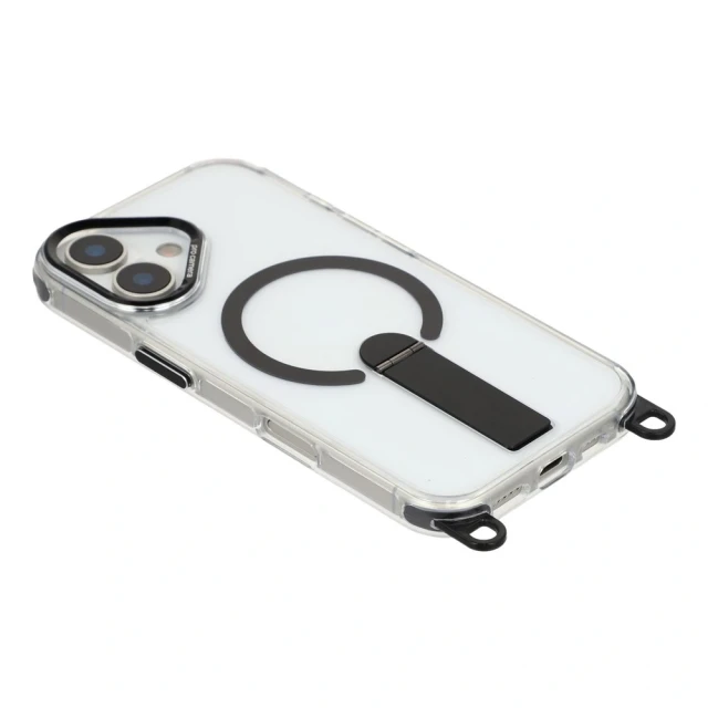 Чохол Hurtel iPhone 17 з підставкою короткий і довгий ремінці MagSafe Black (5907769395369)