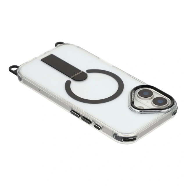 Чохол Hurtel iPhone 17 з підставкою короткий і довгий ремінці MagSafe Black (5907769395369)