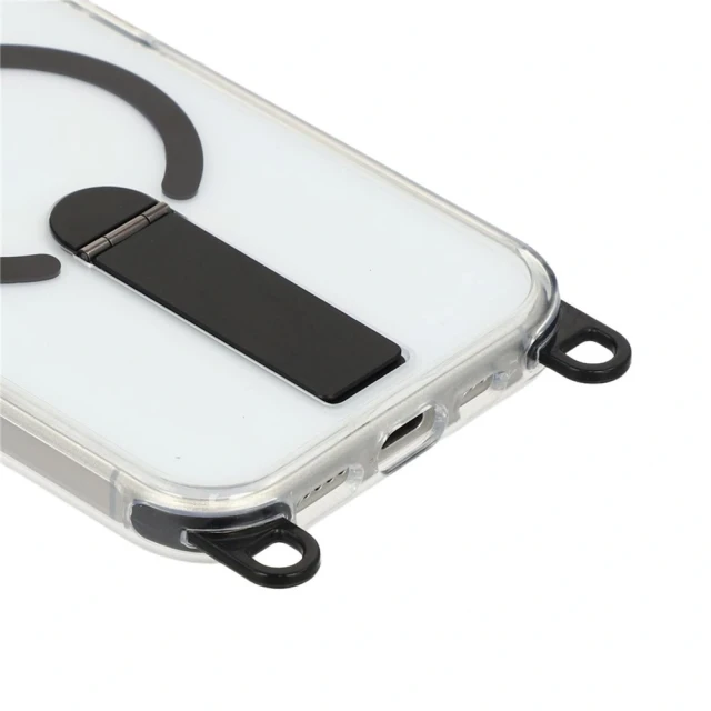 Чохол Hurtel iPhone 17 з підставкою короткий і довгий ремінці MagSafe Black (5907769395369)