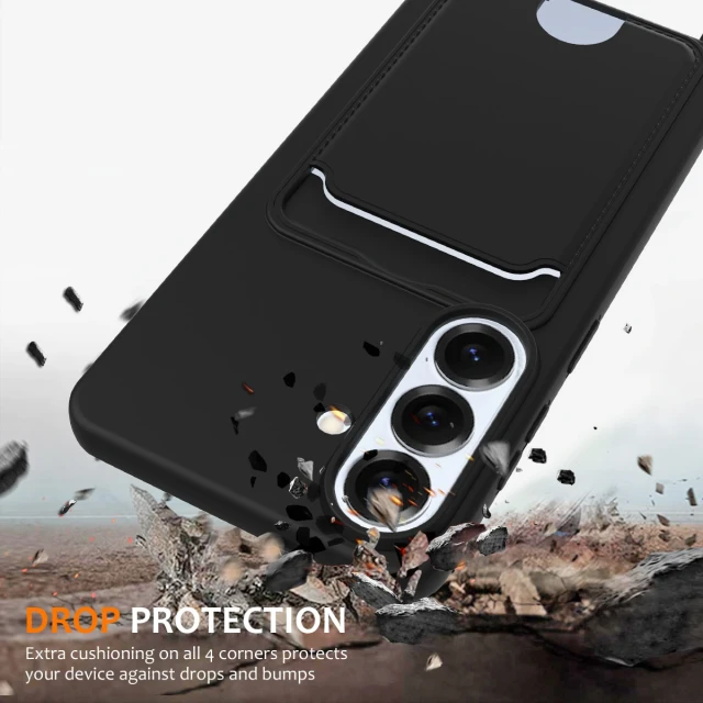Чохол Hurtel Samsung Galaxy S26 TPU з тримачем карти та смичкою crossbody Black (5907769395383)