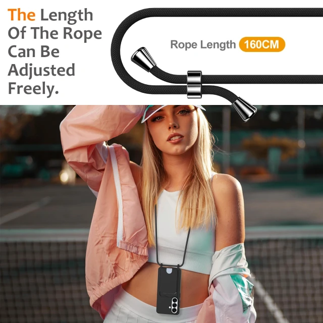 Чохол Hurtel Samsung Galaxy S26 TPU з тримачем карти та смичкою crossbody Black (5907769395383)