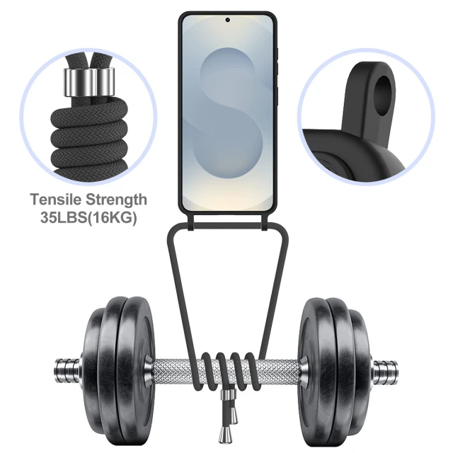 Чохол Hurtel Samsung Galaxy S26 TPU з тримачем карти та смичкою crossbody Black (5907769395383)