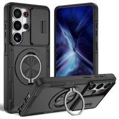 Чохол Hurtel зі шторкою камери та поворотною підставкою для Samsung Galaxy S26 Ultra Black (5907769395437)