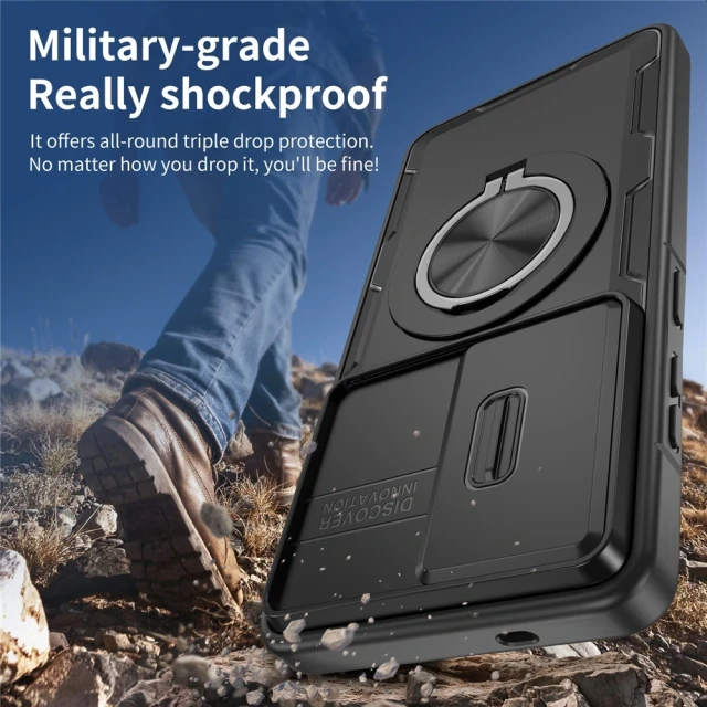 Чохол Hurtel зі шторкою камери та поворотною підставкою для Samsung Galaxy S26 Ultra Black (5907769395437)
