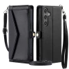 Чохол Hurtel Samsung Galaxy A56 5G шкіра портфель з функцією підставки і ремінцями Black (5907769395444)