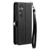 Чохол Hurtel Samsung Galaxy A56 5G шкіра портфель з функцією підставки і ремінцями Black (5907769395444)