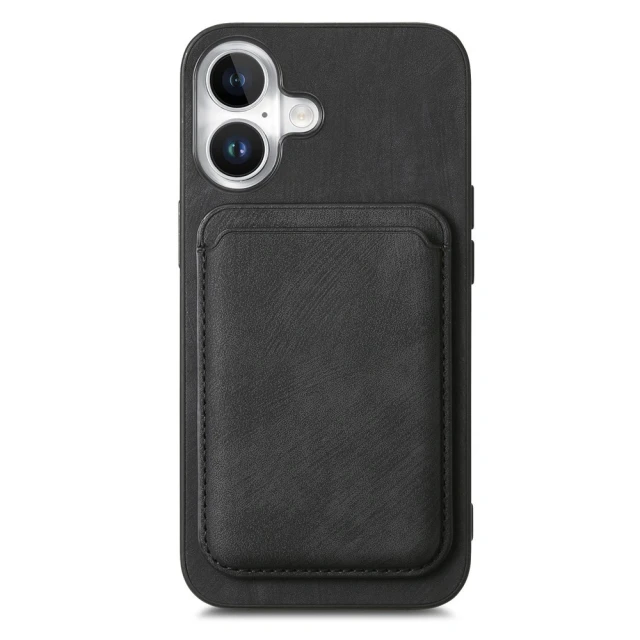 Чохол Hurtel iPhone 17 синтетична шкіра з відкріпним тримачем карт MagSafe Black (5907769395468)