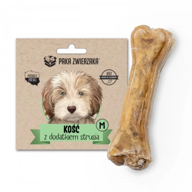 Кость для собак PAKA ZWIERZAKA со страусом M (5907780109587)