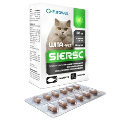 Таблетки для кошек EUROWET Wita-Vet Sierść для кожи и шерсти 60 шт (5907785443402)