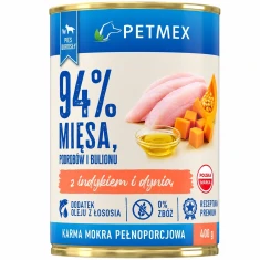 Вологий корм для собак PETMEX з індичкою та гарбузом 400 г (5908044810638)