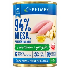 Вологий корм для собак PETMEX з кроликом і грушею 400 г (5908044810652)