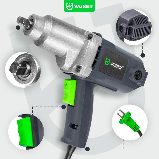 Гайковерт ударний електричний Wuber 800 Нм 1/2