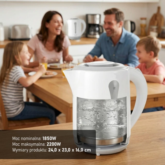Електрочайник Adler AD 1244 2,5 л 2000 Вт White (5908256835399)