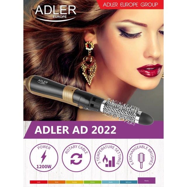 Фен-щітка Adler AD2022 1200 Вт Black (5908256839649)