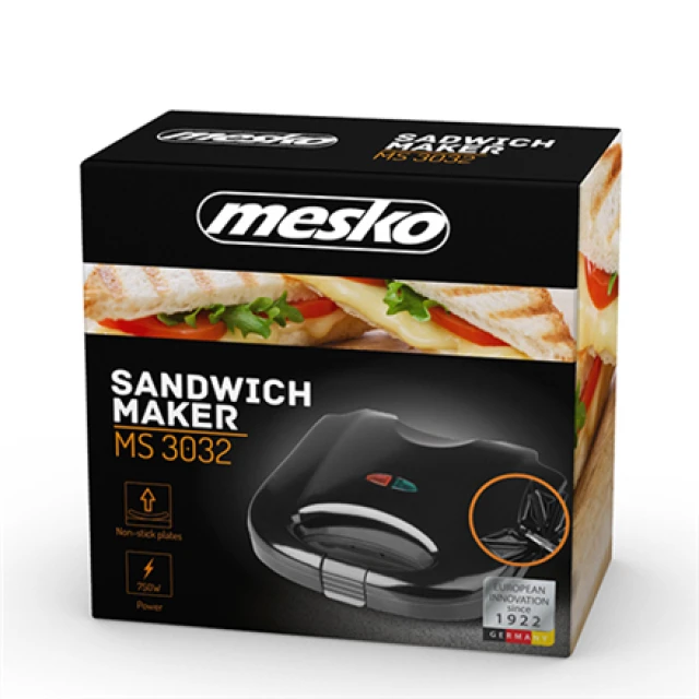 Сендвічниця Mesko MS 3032 750 Вт Black (5908256839878)