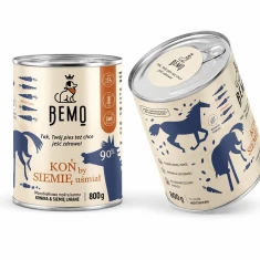 Вологий корм для собак BEMO Кінь з сімєнім 800 г (5908261554674)