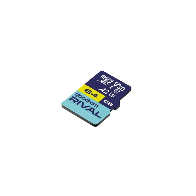 Карта пам'яті Goodram Rival microSD 64GB 100MB/s U3 V30 A2 з адаптером (5908267914724)