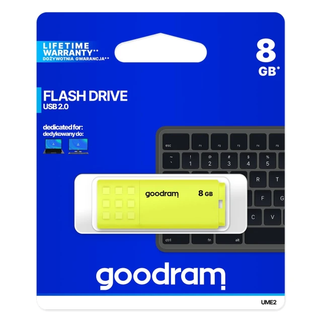 USB-флешка Goodram UME2 UME2-0080Y0R11 8GB USB 2.0 Yellow (5908267935644)