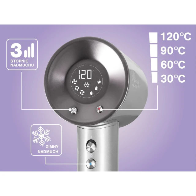 Фен для волосся Eldom HT280 1500 Вт LED-дисплей (5908277380007)