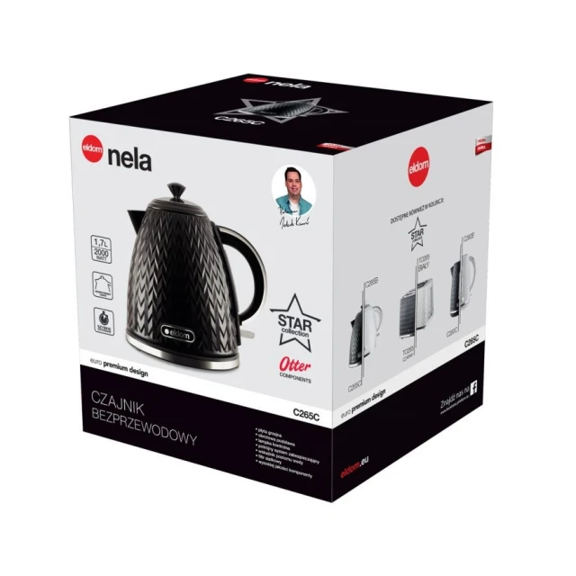 Електрочайник Eldom Nela C265C 1,7 л 2000 Вт Black (5908277385293)