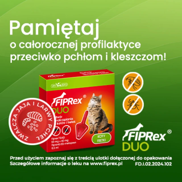 Краплі для котів і тхорів Vet-Agro Fiprex Duo 0,5 мл (5909991428525)