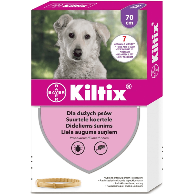 Нашийник для собак Bayer Kiltix від кліщів і бліх 70 см (5909997000770)