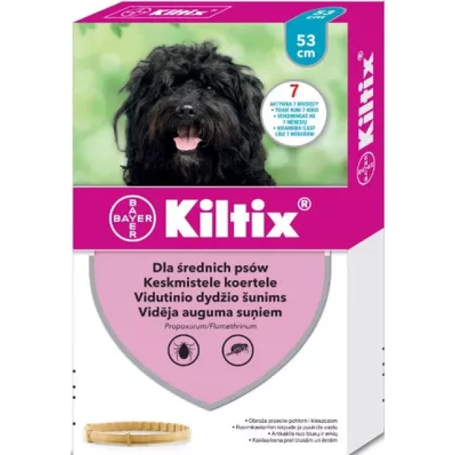 Нашійник для собак Bayer Kiltix від кліщів і бліх 53 см (5909997000787)