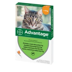 Краплі на холку для котів Bayer Advantage до 4 кг 4 шт x 0,4 мл (5909997007557)