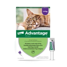 Краплі на холку для котів Bayer Advantage понад 4 кг 4 шт x 0,8 мл (5909997007571)