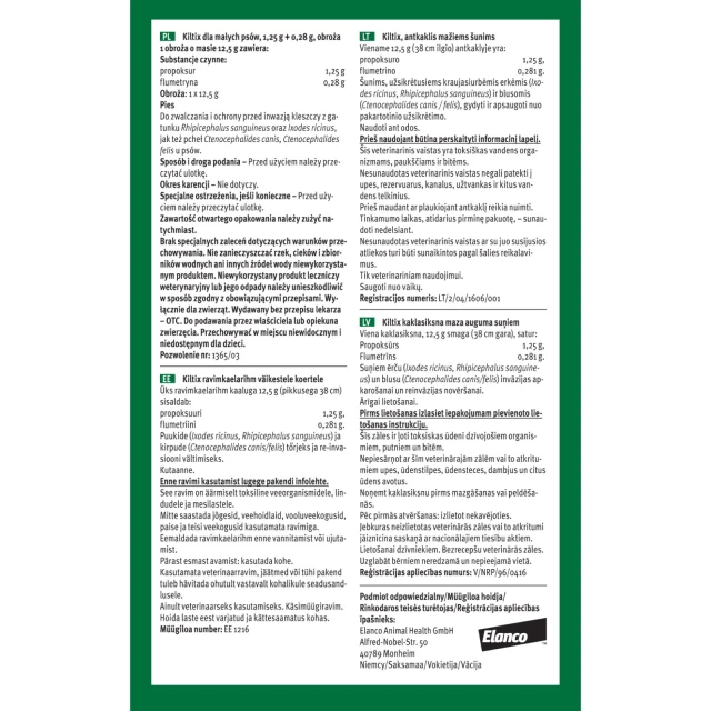 Нашийник для собак Bayer Kiltix від кліщів і бліх 38 см (5909997008103)