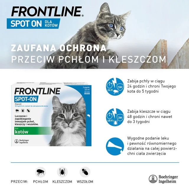 Капли для котов Frontline Spot-On 3 шт x 0,5 мл (5909997019574)