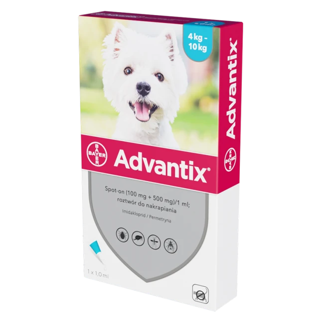 Краплі для собак Bayer Advantix від кліщів і бліх 4–10 кг 1 мл (5909997024035)
