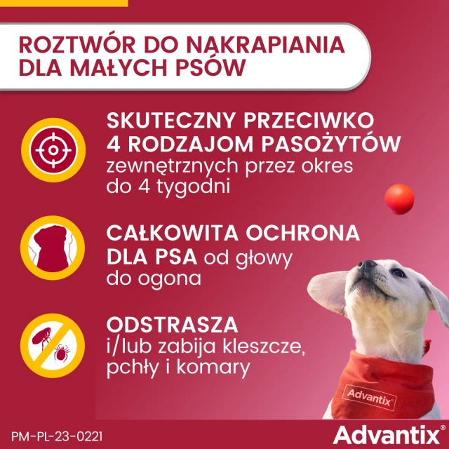 Краплі для собак Bayer Advantix від кліщів і бліх 4–10 кг 1 мл (5909997024035)