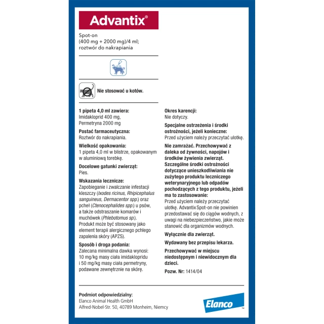 Краплі для собак Bayer Advantix від кліщів і бліх 25–40 кг 4 мл (5909997024080)