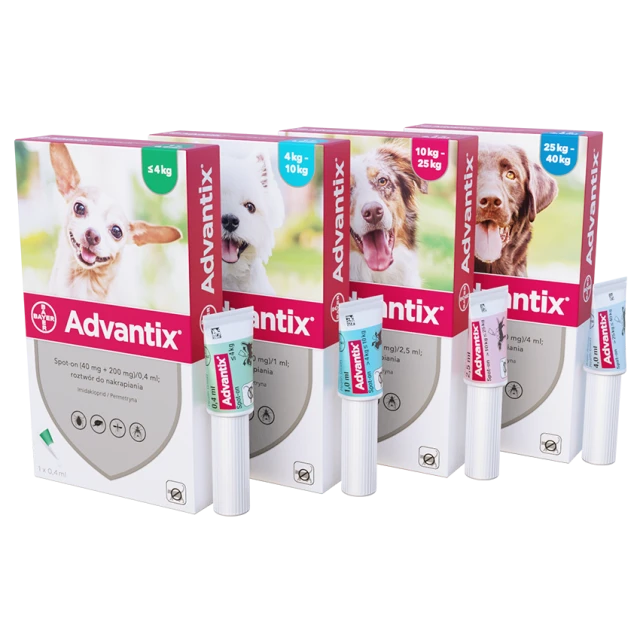 Капли для собак Bayer Advantix от клещей и блох 10–25 кг 2,5 мл (5909997024189)