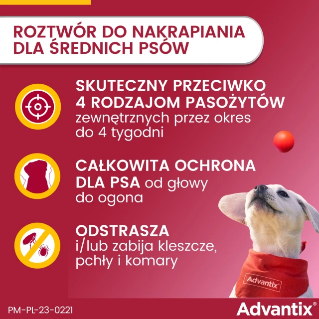 Капли для собак Bayer Advantix от клещей и блох 10–25 кг 2,5 мл (5909997024189)