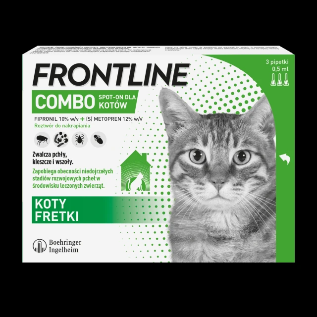 Краплі від бліх і кліщів для котів Frontline Combo Spot-On 3 шт x 0,5 мл (5909997034065)