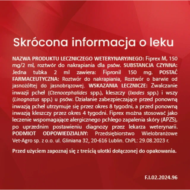 Краплі для собак Vet-Agro Fiprex M 10–20 кг 2 мл (5909997066677)
