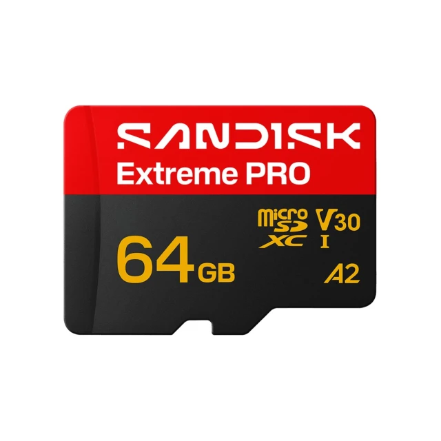 Карта пам'яті SanDisk Extreme Pro microSD UHS-I 64 ГБ 200 МБ/с читання 90 МБ/с запис (619659223410)